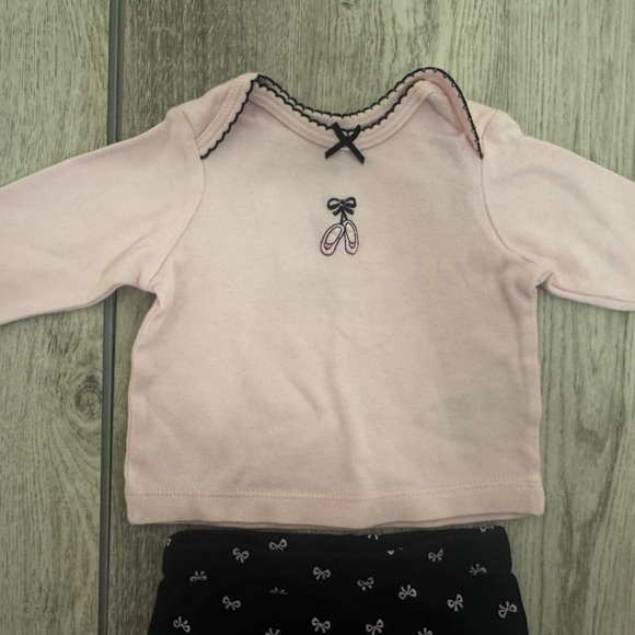 Little Me Ballet Slipper Pink and Black Kids Matching Set - Picture 2 of 6